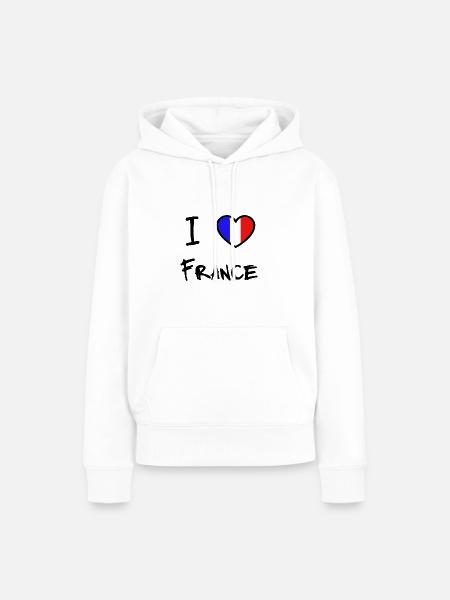 France - Frauen Premium Bio Hoodie - Weiß