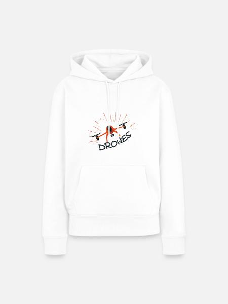 Drohne - Frauen Premium Bio Hoodie - Weiß