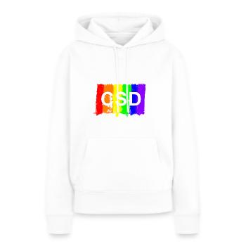 brosse csd - Sweat à capuche Premium bio Femme - blanc - Devant - Julia (174cm)