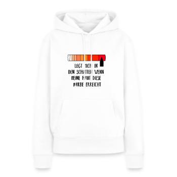 Coups de soleil | Idée de cadeau - Sweat à capuche Premium bio Femme - blanc - Devant - Julia (174cm)