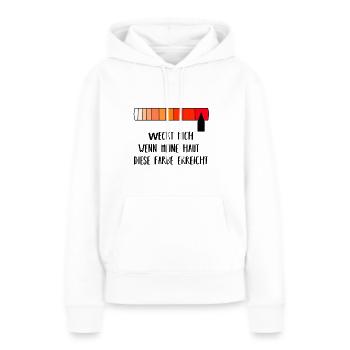 Coups de soleil | Idée de cadeau - Sweat à capuche Premium bio Femme - blanc - Devant - Julia (174cm)