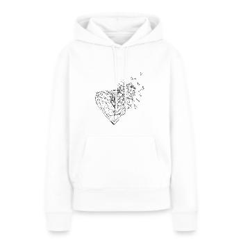 conception de coeur de polygone coeur de rupture - Sweat à capuche Premium bio Femme - blanc - Devant - Julia (174cm)