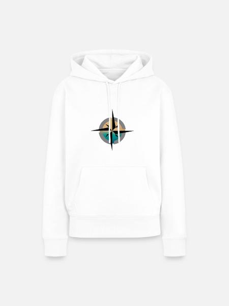 Kompass Urlaub Süden - Frauen Premium Bio Hoodie - Weiß