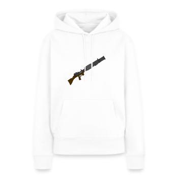 Long blaster - Sweat à capuche Premium bio Femme - blanc - Devant - Julia (174cm)