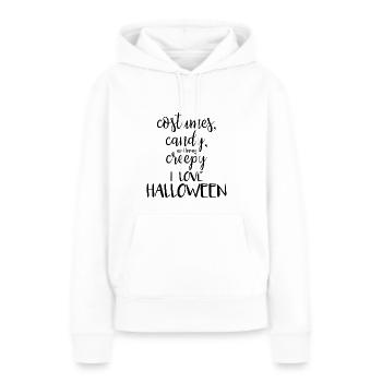 J'aime Halloween - Sweat à capuche Premium bio Femme - blanc - Devant - Julia (174cm)