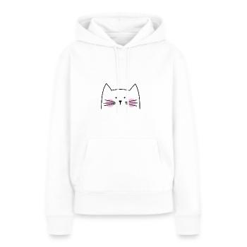 Chat chaton chaton - Sweat à capuche Premium bio Femme - blanc - Devant - Julia (174cm)