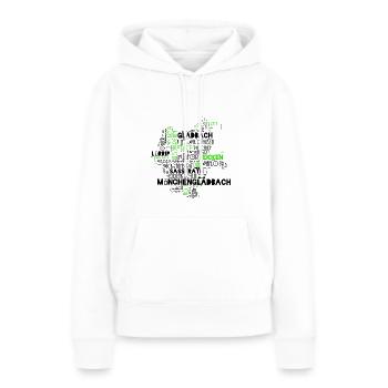 Mönchengladbach en mots - Sweat à capuche Premium bio Femme - blanc - Devant - Julia (174cm)