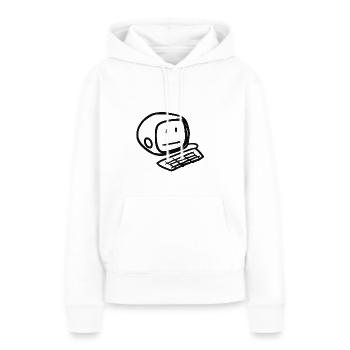 Computersmiley (Schwarz) - Frauen Premium Bio Hoodie - Weiß - Vorne - Julia (174cm)