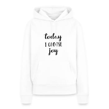 Proverbes - Sweat à capuche Premium bio Femme - blanc - Devant - Julia (174cm)
