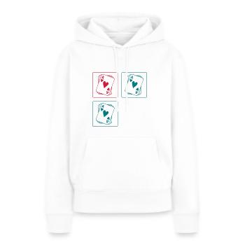 Poker Karten - Frauen Premium Bio Hoodie - Weiß - Vorne - Julia (174cm)