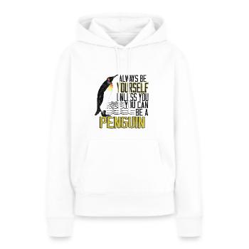 manchot - Sweat à capuche Premium bio Femme - blanc - Devant - Julia (174cm)