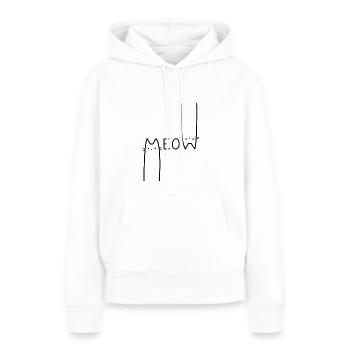 Miaou! - Sweat à capuche Premium bio Femme - blanc - Devant - Julia (174cm)