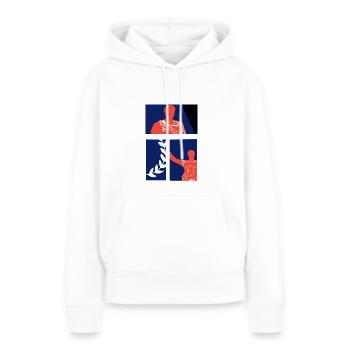 Jules César - Sweat à capuche Premium bio Femme - blanc - Devant - Julia (174cm)