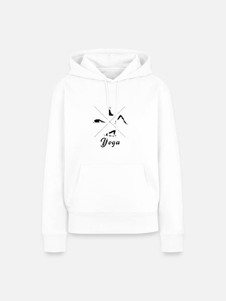 Yoga Positionen - Frauen Premium Bio Hoodie - Weiß