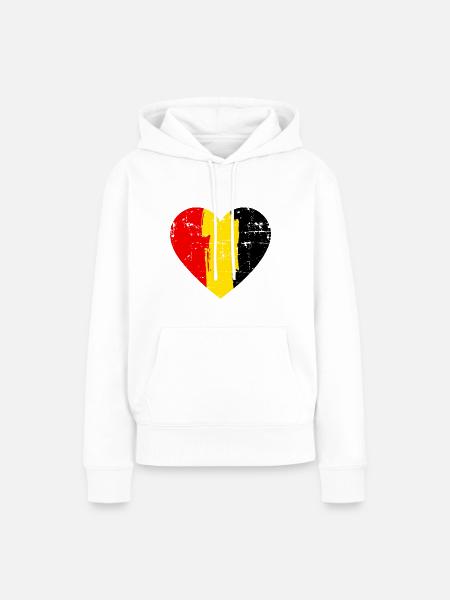 Belgien Herz Flagge - Frauen Premium Bio Hoodie - Weiß