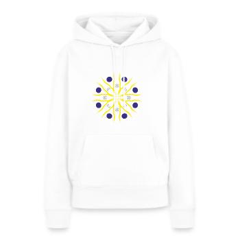 Mandala spirituel - Sweat à capuche Premium bio Femme - blanc - Devant - Julia (174cm)
