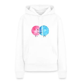 DOTLOVE ICH LIEBE DICH WASSERFARBE - Frauen Premium Bio Hoodie - Weiß - Vorne - Julia (174cm)