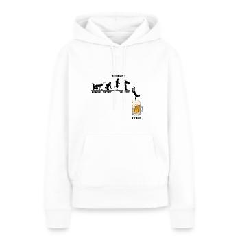 Lundi Mardi Jeudi Vendredi Bière - Sweat à capuche Premium bio Femme - blanc - Devant - Julia (174cm)