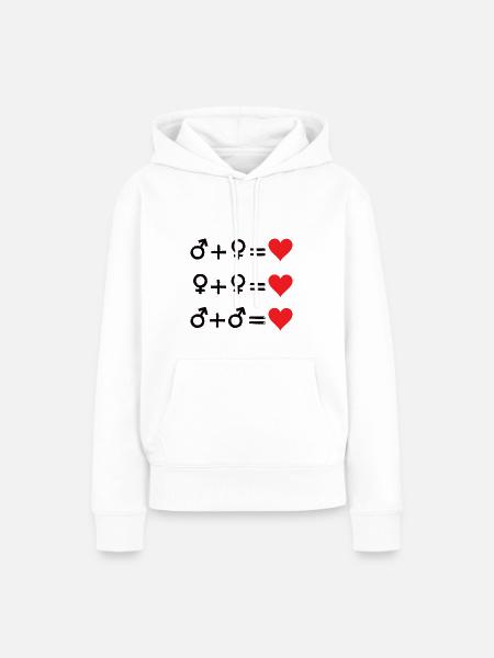 Love is love - Frauen Premium Bio Hoodie - Weiß