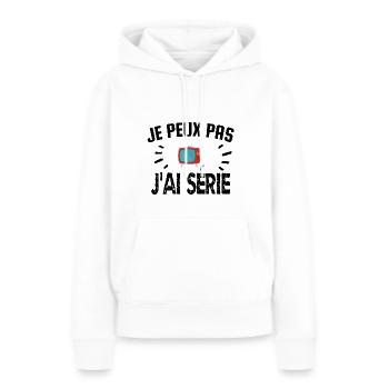 je peux pas j'ai série - Sweat à capuche Premium bio Femme - blanc - Devant - Julia (174cm)