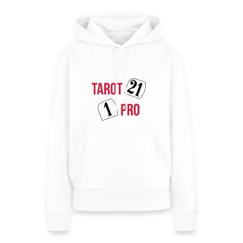 Tarot Pro - Sweat à capuche Premium bio Femme - blanc - Devant - Julia (174cm)