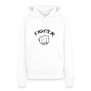 Combattant - Fighter - Sweat à capuche Premium bio Femme - blanc - Devant - Julia (174cm)