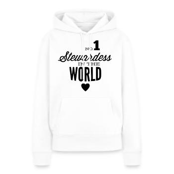 Beste Stewardess der Welt - Frauen Premium Bio Hoodie - Weiß - Vorne - Julia (174cm)