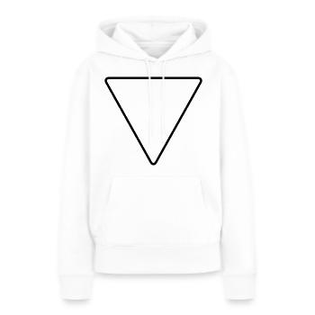 Triangle avec coins arrondis comme panneau d’avertissement - Sweat à capuche Premium bio Femme - blanc - Devant - Julia (174cm)