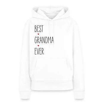 Grand-mère, meilleure grand-mère de tous les temps, anniversaire de coeur de grand-mère - Sweat à capuche Premium bio Femme - blanc - Devant - Julia (174cm)
