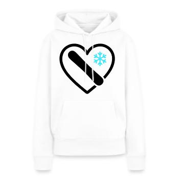 Snowboard Heart Mountain Snow Winter - Women’s Premium Organic Hoodie - white - Front - Julia (174cm)