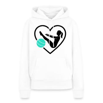 Pilates Herz Frauen Silhouette Fitness Wellness - Frauen Premium Bio Hoodie - Weiß - Vorne - Julia (174cm)