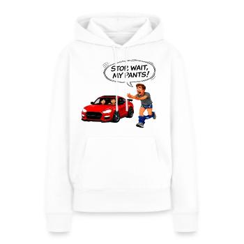 S’échapper avec une voiture rouge - Sweat à capuche Premium bio Femme - blanc - Devant - Julia (174cm)