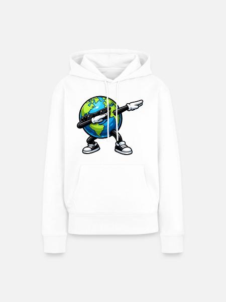 Dabbing Erde - Frauen Premium Bio Hoodie - Weiß