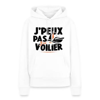Je Peux Pas J'ai Voilier Cadeau De Voile - Sweat à capuche Premium bio Femme - blanc - Devant - Julia (174cm)