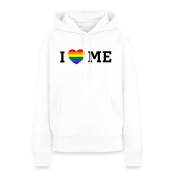 I LOVE ME PRIDE - Frauen Premium Bio Hoodie - Weiß - Vorne - Julia (174cm)