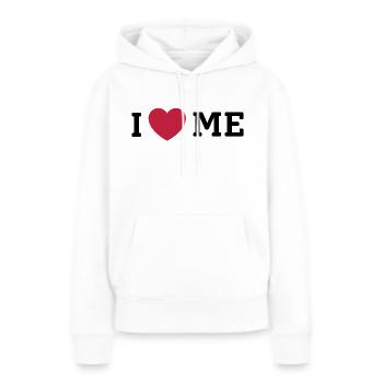 I LOVE ME - Frauen Premium Bio Hoodie - Weiß - Vorne - Julia (174cm)