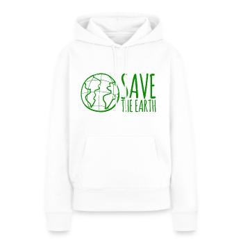 Sauvez la Terre - Sweat à capuche Premium bio Femme - blanc - Devant - Julia (174cm)