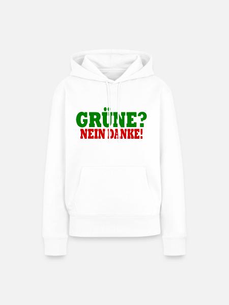 grüne nein danke - Frauen Premium Bio Hoodie - Weiß