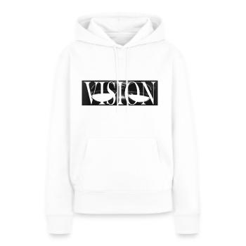 Vision Design - Frauen Premium Bio Hoodie - Weiß - Vorne - Julia (174cm)