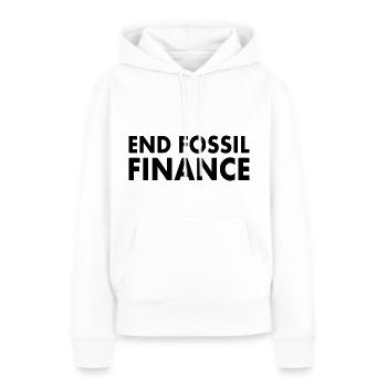 end fossil finance - Sweat à capuche Premium bio Femme - blanc - Devant - Julia (174cm)