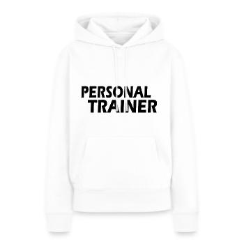 Personal trainer - Sweat à capuche Premium bio Femme - blanc - Devant - Julia (174cm)