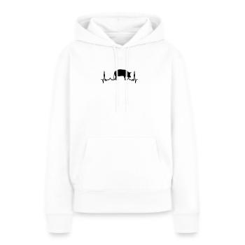 Geschenk Heartbeat Schwein - Frauen Premium Bio Hoodie - Weiß - Vorne - Julia (174cm)