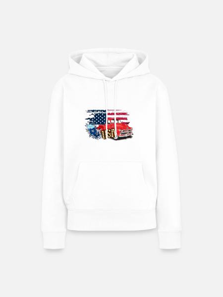 USA - Frauen Premium Bio Hoodie - Weiß