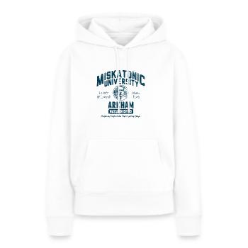 miskatonisch - Frauen Premium Bio Hoodie - Weiß - Vorne - Julia (174cm)