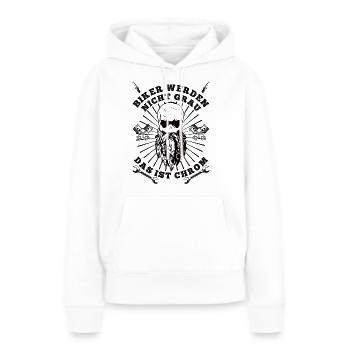 BIKER WERDEN NICHT GRAU DAS IST CHROM - Frauen Premium Bio Hoodie - Weiß - Vorne - Julia (174cm)
