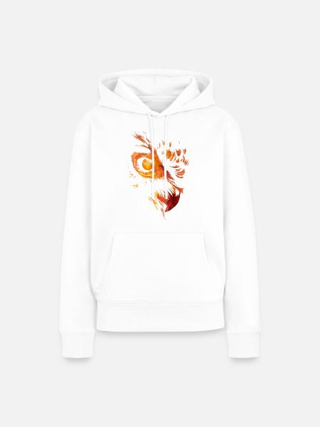 Eule - Frauen Premium Bio Hoodie - Weiß