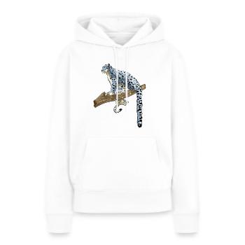 Hiver froid - Sweat à capuche Premium bio Femme - blanc - Devant - Julia (174cm)