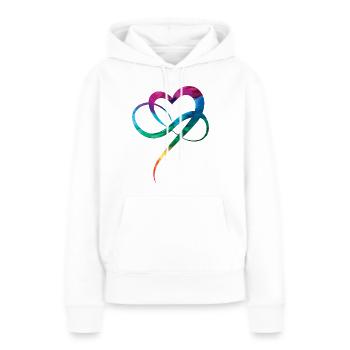 LGBTQ Pride Heart Christopher Street Day Herz - Sweat à capuche Premium bio Femme - blanc - Devant - Julia (174cm)