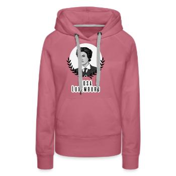 Rosa Luxemburg - Women’s Premium Organic Hoodie - mauve - Front - Isabella (175cm)