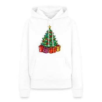 Tannenbaum - Frauen Premium Bio Hoodie - Weiß - Vorne - Julia (174cm)